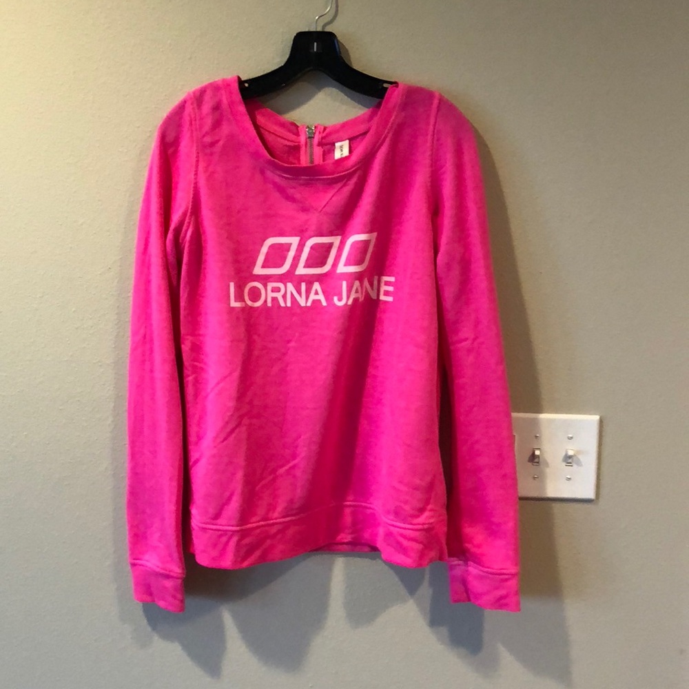 Hot pink Lorna Jane light-weight sweatshirt.